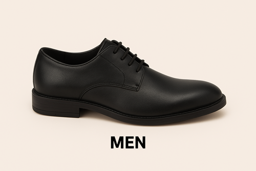 Men shoe. Power in every step. Stylish, strong, built to last